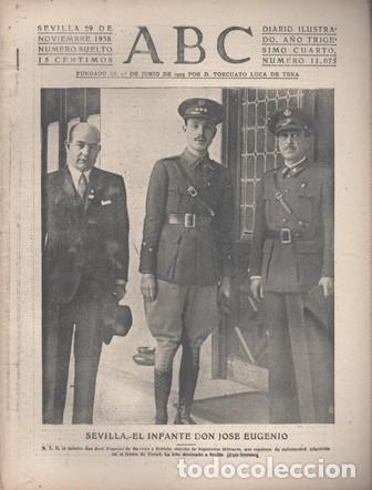 Coleccionismo de Revistas y Peri&oacute;dicos: PERIODICO ABC DE SEVILLA 29 DE NOVIEMBRE DE 1938 N&ordm; 11075 - A-ABC-0637