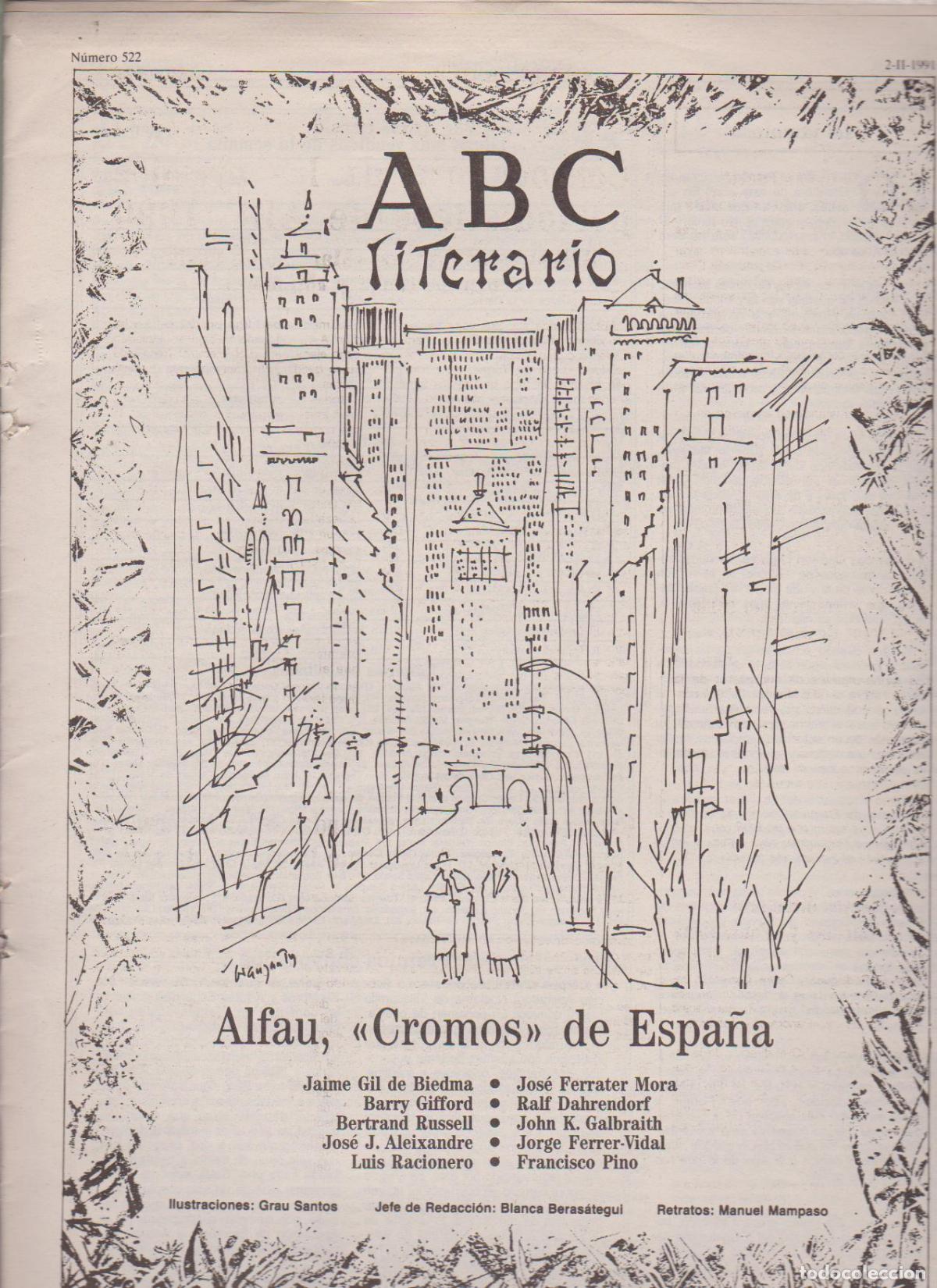 Coleccionismo de Revistas y Peri&oacute;dicos: Portada. Felipe Alfau. Febrero 1991. ABC Literario.