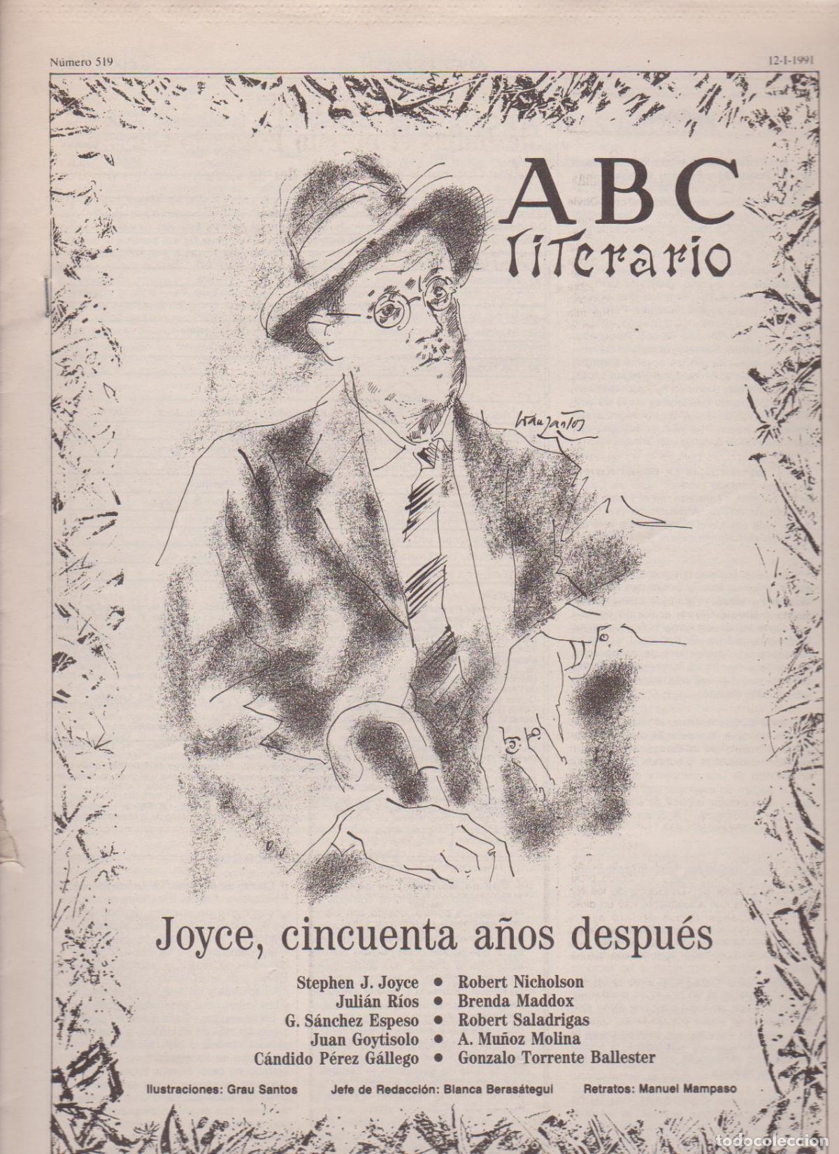 Coleccionismo de Revistas y Peri&oacute;dicos: Portada. Lames Joyce. Enero 1991. ABC Literario.