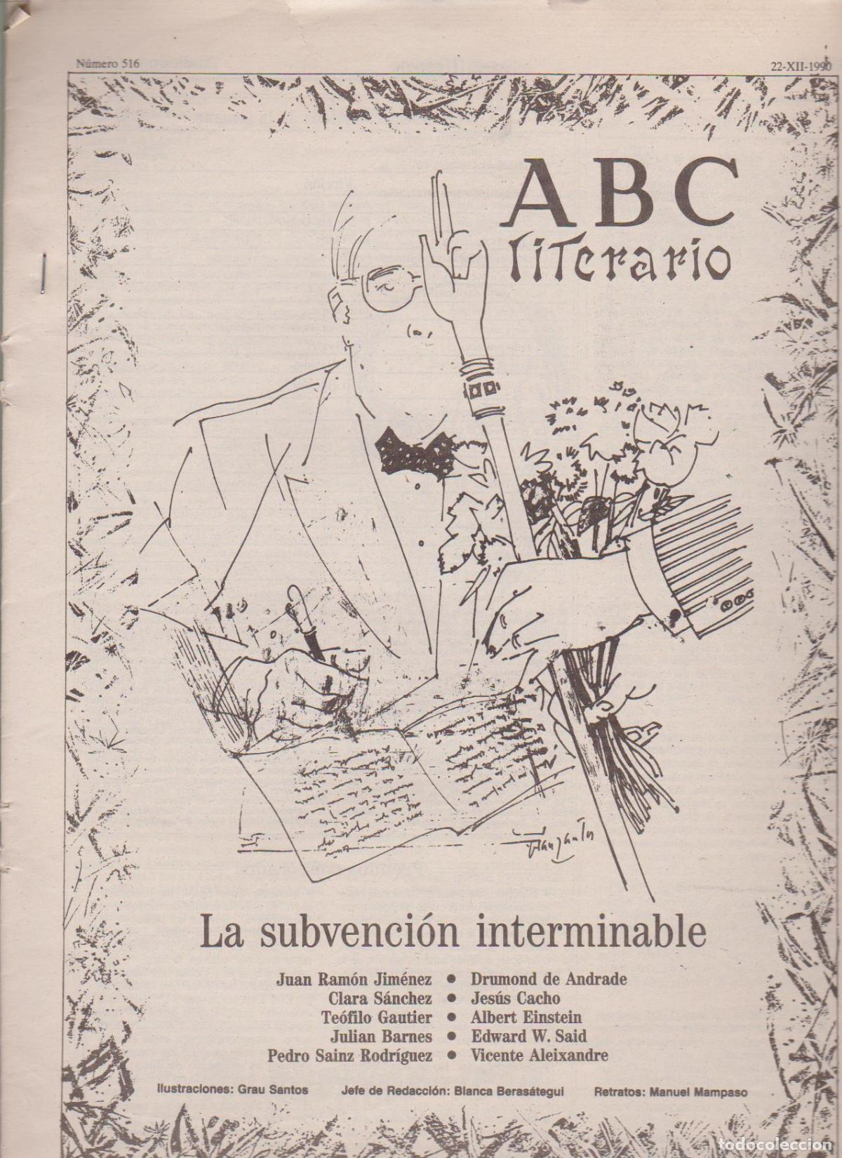 Coleccionismo de Revistas y Peri&oacute;dicos: Portada. La subvenci&oacute;n interminable. Diciembre 1990. ABC Literario.