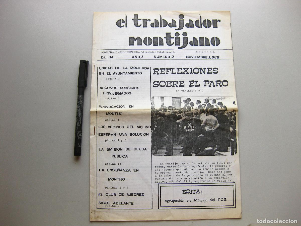 Coleccionismo de Revistas y Peri&oacute;dicos: REVISTA EL TRABAJADOR MONTIJANO. A&Ntilde;O 1 N&ordm; 2. 1980. MONTIJO. AGRUPACI&Oacute;N DEL PCE. PARTIDO COMUNISTA