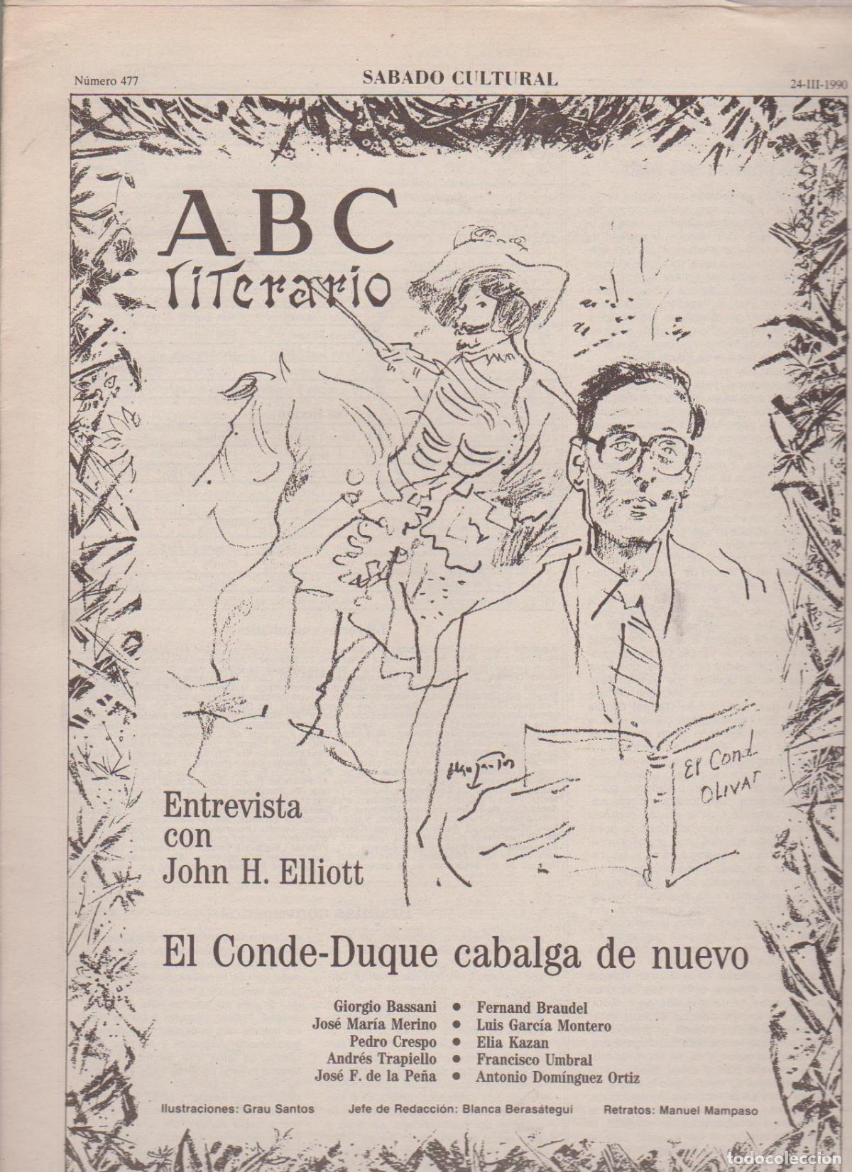 Coleccionismo de Revistas y Peri&oacute;dicos: Portada. John H. Elliot. Conde Duque. Marzo 1990. ABC Literario.