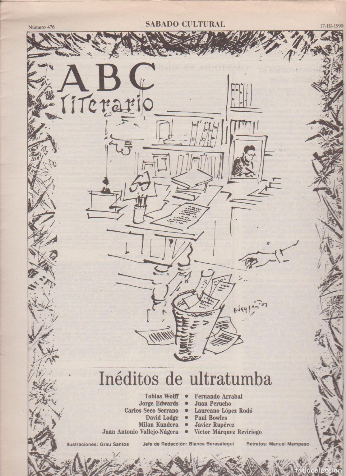Coleccionismo de Revistas y Peri&oacute;dicos: Portada. In&eacute;ditos de ultratumba. Marzo 1990. ABC Literario.