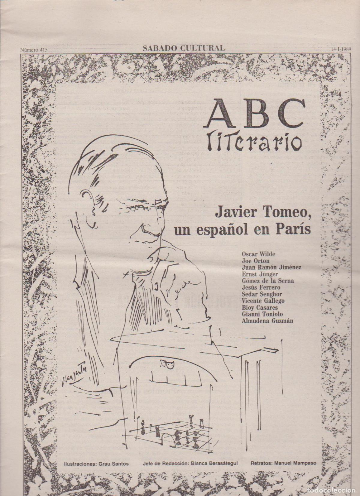 Coleccionismo de Revistas y Peri&oacute;dicos: Portada. Javier Tomeo. Enero 1990. ABC Literario.