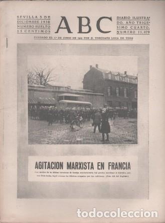 Coleccionismo de Revistas y Peri&oacute;dicos: PERIODICO ABC DE SEVILLA 3 DE DICIEMBRE DE 1938 N&ordm; 11079 - A-ABC-0641