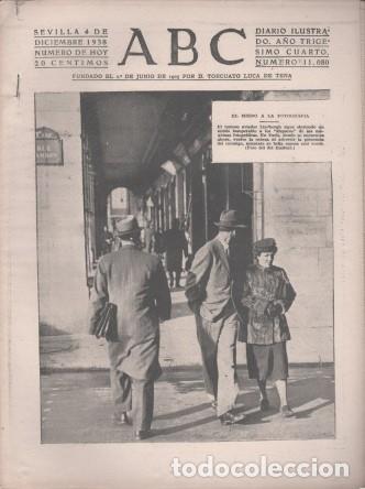 Coleccionismo de Revistas y Peri&oacute;dicos: PERIODICO ABC DE SEVILLA 4 DE DICIEMBRE DE 1938 N&ordm; 11080 - A-ABC-0642