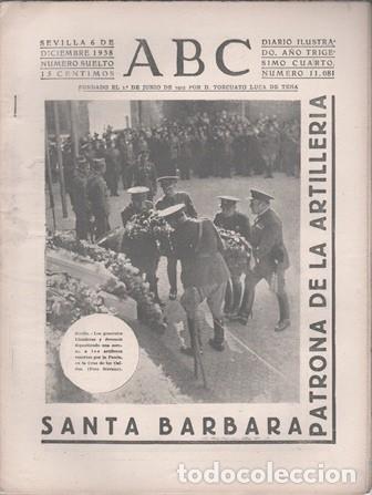 Coleccionismo de Revistas y Peri&oacute;dicos: PERIODICO ABC DE SEVILLA 6 DE DICIEMBRE DE 1938 N&ordm; 11081 - A-ABC-0643