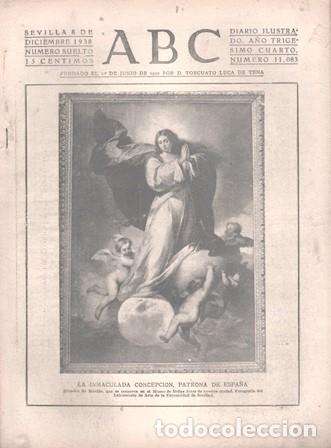 Coleccionismo de Revistas y Peri&oacute;dicos: PERIODICO ABC DE SEVILLA 8 DE DICIEMBRE DE 1938 N&ordm; 11083 - A-ABC-0645