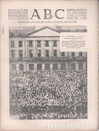 Coleccionismo de Revistas y Peri&oacute;dicos: PERIODICO ABC DE SEVILLA 9 DE DICIEMBRE DE 1938 N&ordm; 11084 - A-ABC-0646