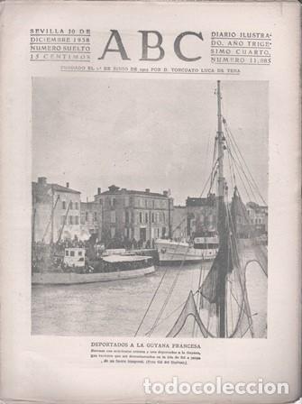Coleccionismo de Revistas y Peri&oacute;dicos: PERIODICO ABC DE SEVILLA 10 DE DICIEMBRE DE 1938 N&ordm; 11085 - A-ABC-0647