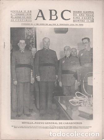 Coleccionismo de Revistas y Peri&oacute;dicos: PERIODICO ABC DE SEVILLA 11 DE DICIEMBRE DE 1938 N&ordm; 11086 - A-ABC-0648