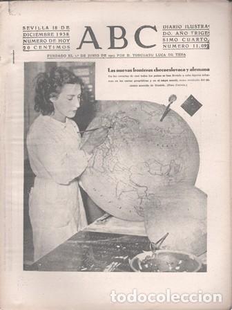 Coleccionismo de Revistas y Peri&oacute;dicos: PERIODICO ABC DE SEVILLA 18 DE DICIEMBRE DE 1938 N&ordm; 11092 - A-ABC-0653