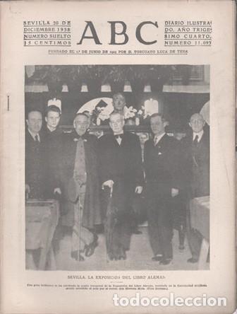 Coleccionismo de Revistas y Peri&oacute;dicos: PERIODICO ABC DE SEVILLA 20 DE DICIEMBRE DE 1938 N&ordm; 11093 - A-ABC-0654