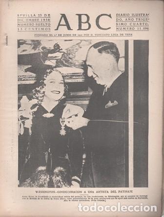 Coleccionismo de Revistas y Peri&oacute;dicos: PERIODICO ABC DE SEVILLA 23 DE DICIEMBRE DE 1938 N&ordm; 11096 - A-ABC-0657