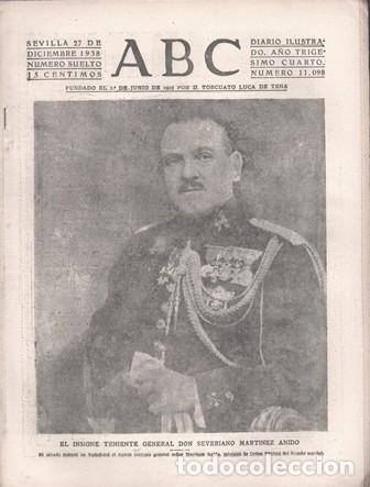 Coleccionismo de Revistas y Peri&oacute;dicos: PERIODICO ABC DE SEVILLA 27 DE DICIEMBRE DE 1938 N&ordm; 11098 - A-ABC-0659