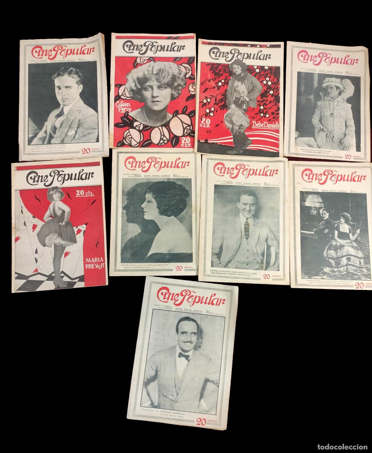 Coleccionismo de Revistas y Peri&oacute;dicos: CINE POPULAR. REVISTA SEMANAL ILUSTRADA. 9 EJEMPLARES. BARCELONA, 1924.