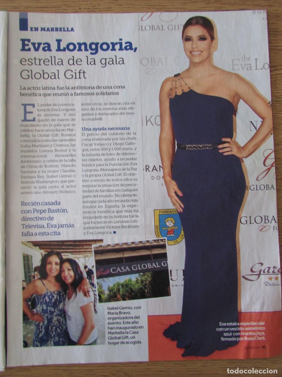 Coleccionismo de Revistas y Peri&oacute;dicos: RECORTE REVISTA SEMANA 3990 2016 EVA LONGORIA. ALESSANDRO LEQUIO, OLVIDO HORMIGOS