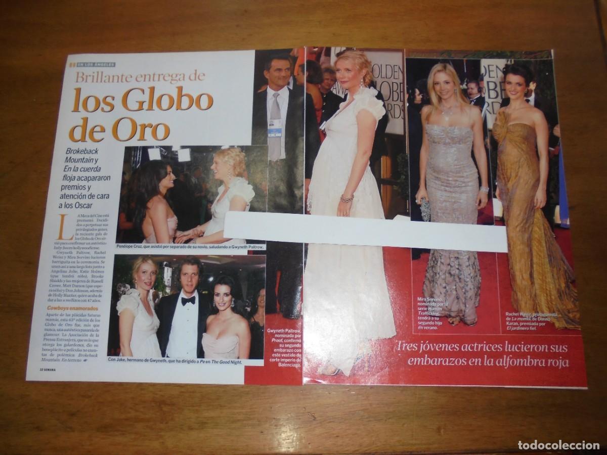Collezionismo di Riviste e Giornali: CLIPPING 2006: JUAN DIEGO. GLOBOS DE ORO. PEN&Eacute;LOPE CRUZ, G. PALTROW, MIRA SORVINO, N. PORTMAN,