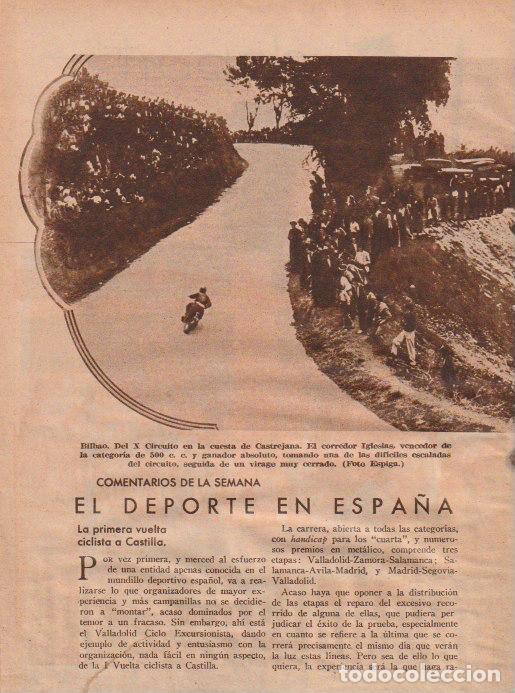 Coleccionismo de revistas y peri&oacute;dicos: * DEPORTES * Traves&iacute;a del Abra a nado; regata balandros en Cartagena; regata traineras ...- 1934