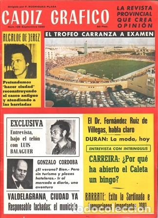 Collectionnisme de Revues et Journaux: REVISTA CADIZ GRAFICO N&ordm; 136 - SEPTIEMBRE 1980 EL TROFEO CARRANZA A EXAMEN - A-CA-3913 .5