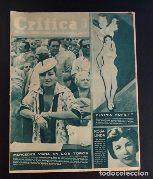 Coleccionismo de Revistas y Peri&oacute;dicos: REVISTA CRITICA 1953, MERCEDES VIANA, FINITA RUFETT, ROSA LINDA, I FESTIVAL CINE DE M&Aacute;LAGA, PADDY Y