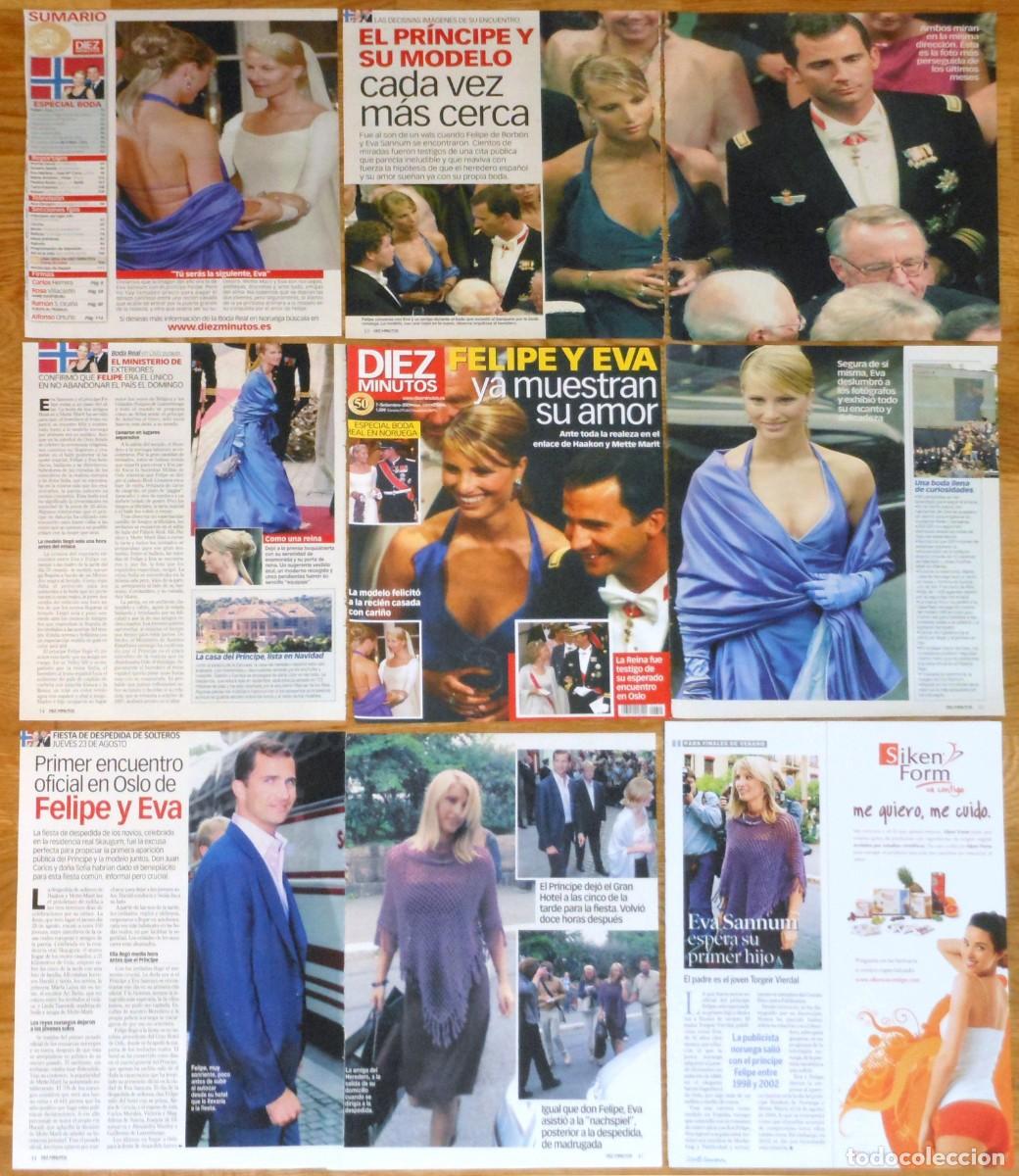 Collezionismo di Riviste e Giornali: EVA SANNUM lote prensa spain magazine clippings photos rey principe king felipe royal norway model