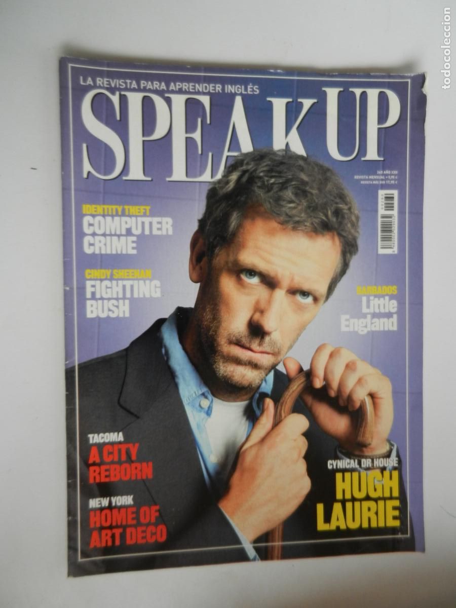 Coleccionismo de Revistas y Peri&oacute;dicos: SPEAK UP , LA REVISTA PARA APRENDER INGLES n&ordm; 260 - PORTADA HUGH LAURIE