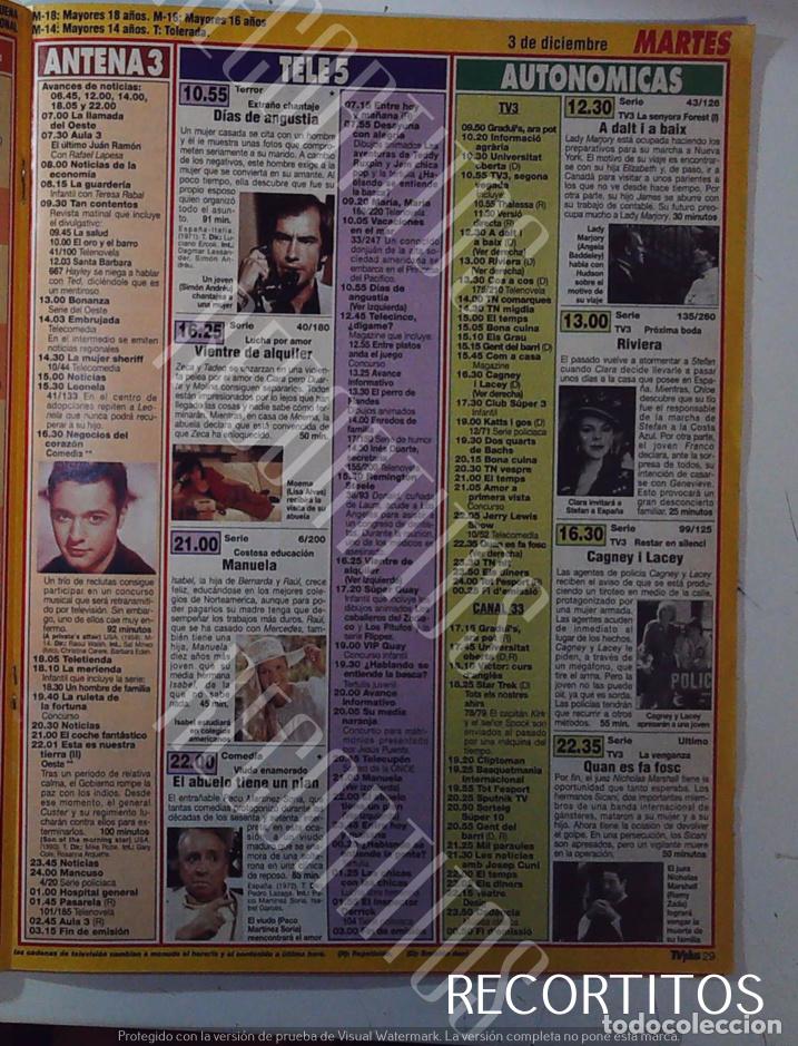 Sammeln von Zeitschriften und Zeitungen: CAGNEY SAL MINEO SIMON ANDREU VIENTRE DE ALQUILER MANUELA GRECIA COLMENARES PACO MARTINEZ SORIA