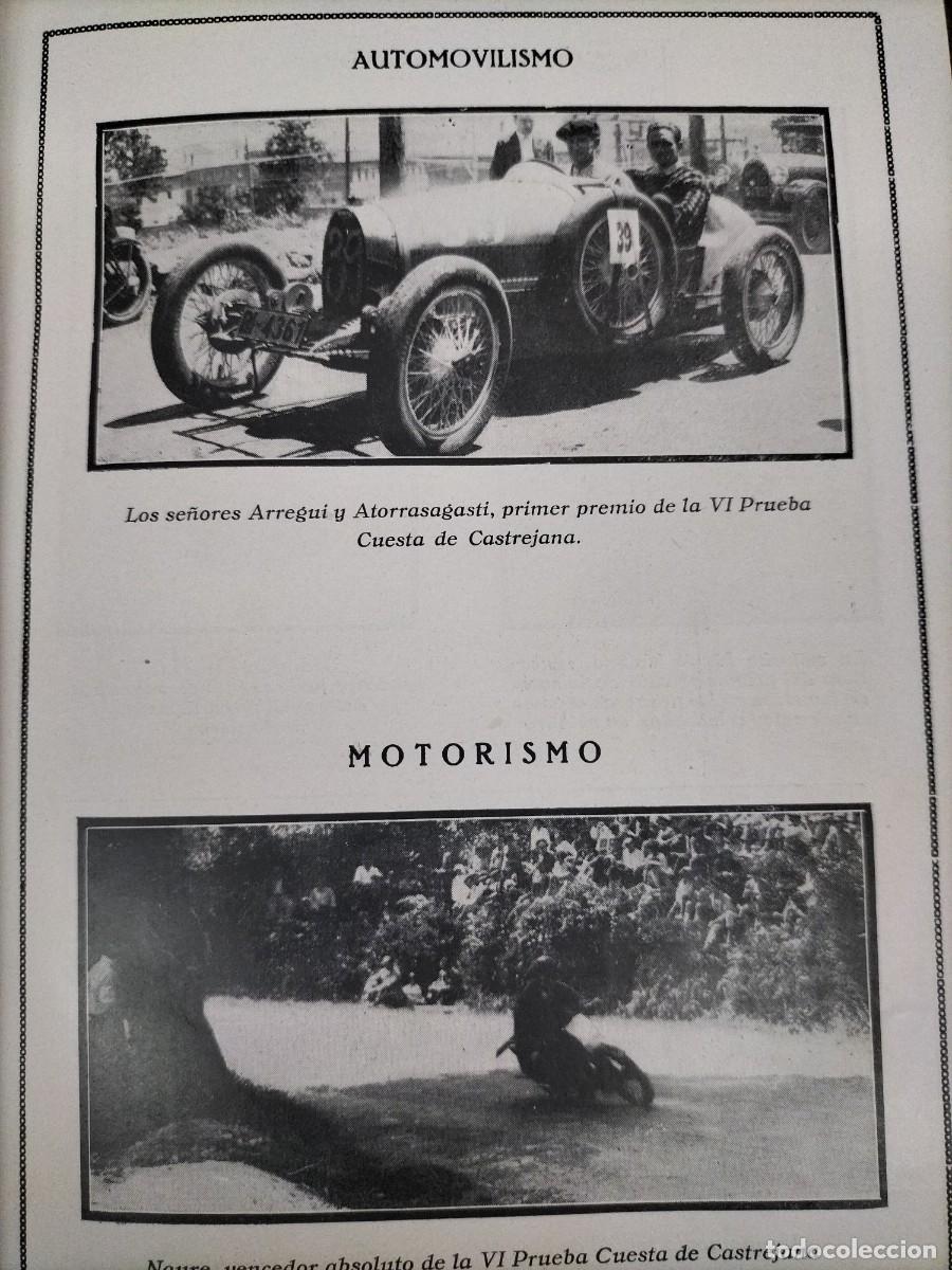 Collezionismo di Riviste e Giornali: VI PRUEBA CUESTA CASTREJANA NAURE MOTOCICLISMO ARREGUI Y ATORRASAGASTI AUTOMOVILISMO HOJA A&Ntilde;O 1930