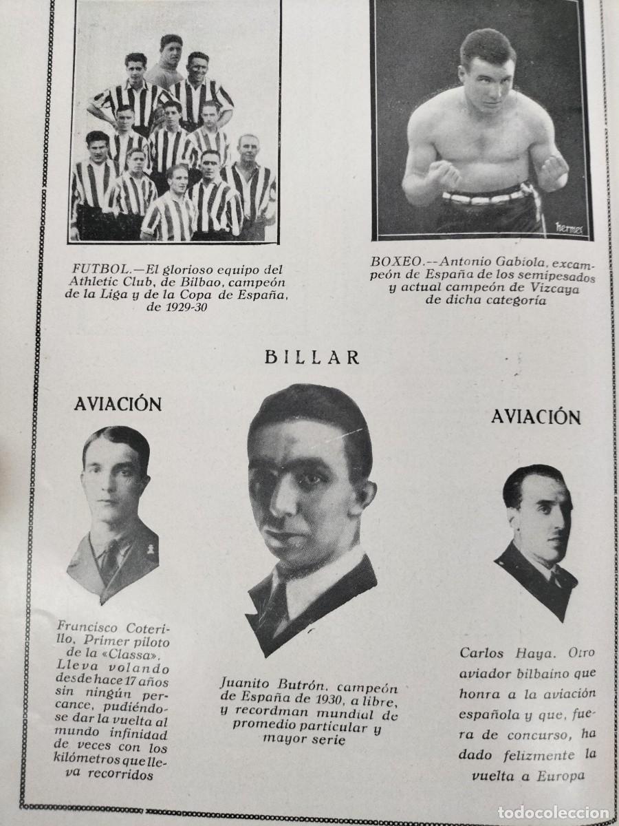 Collection Magazines and Newspapers: ATHLETIC CLUB BILBAO CAMPEON LIGA COPA CARLOS HAYA FRANCISCO COTERILLO JUANITO BUTRON HOJA A&Ntilde;O 1930