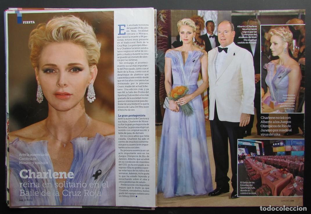 Coleccionismo de Revistas y Peri&oacute;dicos: RECORTE REVISTA SEMANA ALBERTO Y CHARLENE DE M&Oacute;NACO