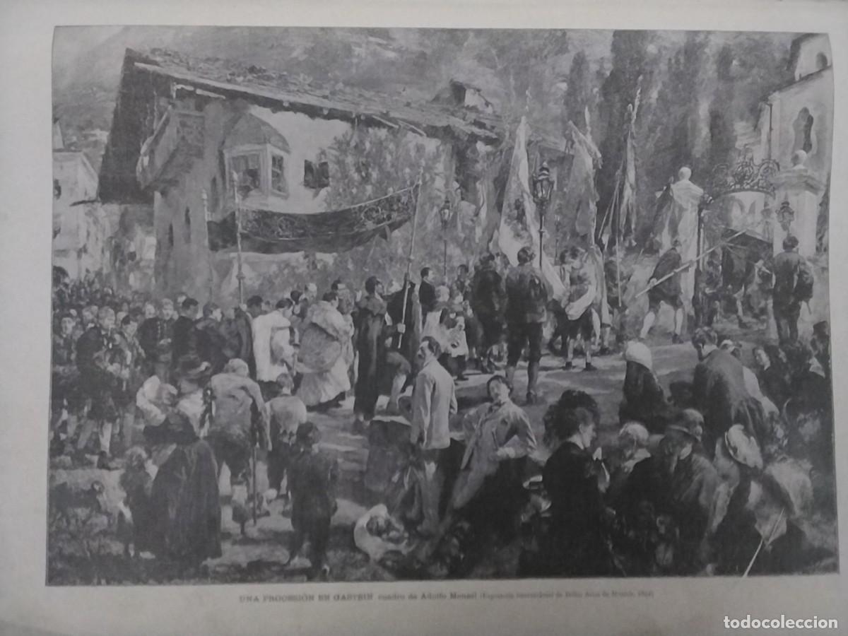 Coleccionismo de revistas y peri&oacute;dicos: UNA PROCESION EN GASTEIN CUADRO ADOLFO MENZEL / EL DESAFIO CUADRO G.SIMONI REVISTA A&Ntilde;O 1893