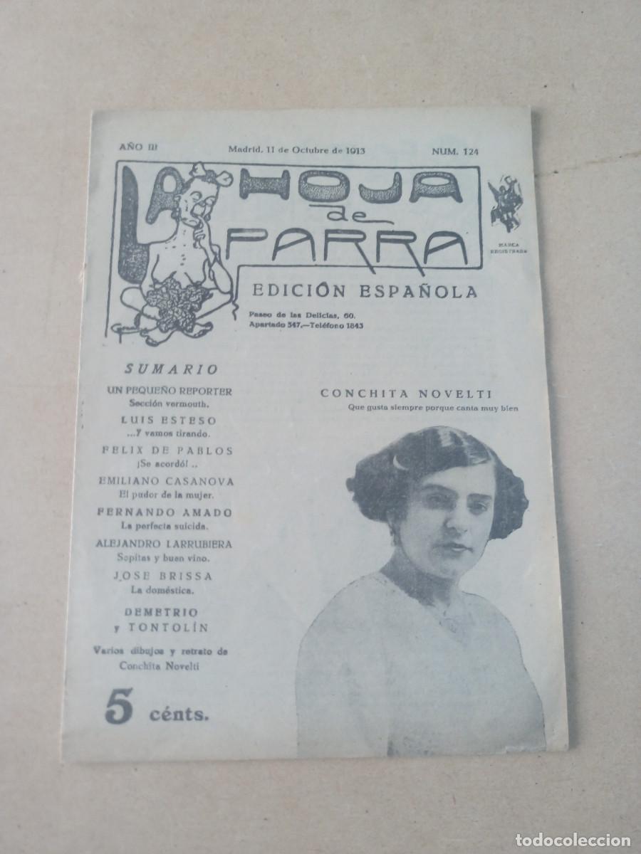 Coleccionismo de revistas y peri&oacute;dicos: HOJA DE PARRA N&ordm; 124 - A&Ntilde;O 1913 - REVISTA PICANTE