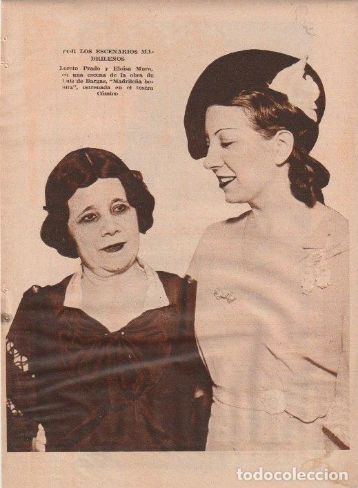 Coleccionismo de Revistas y Peri&oacute;dicos: * TEATRO * Loreto Prado, Elo&iacute;sa Muro; reverso opereta El Cantante Enmascarado - 1934