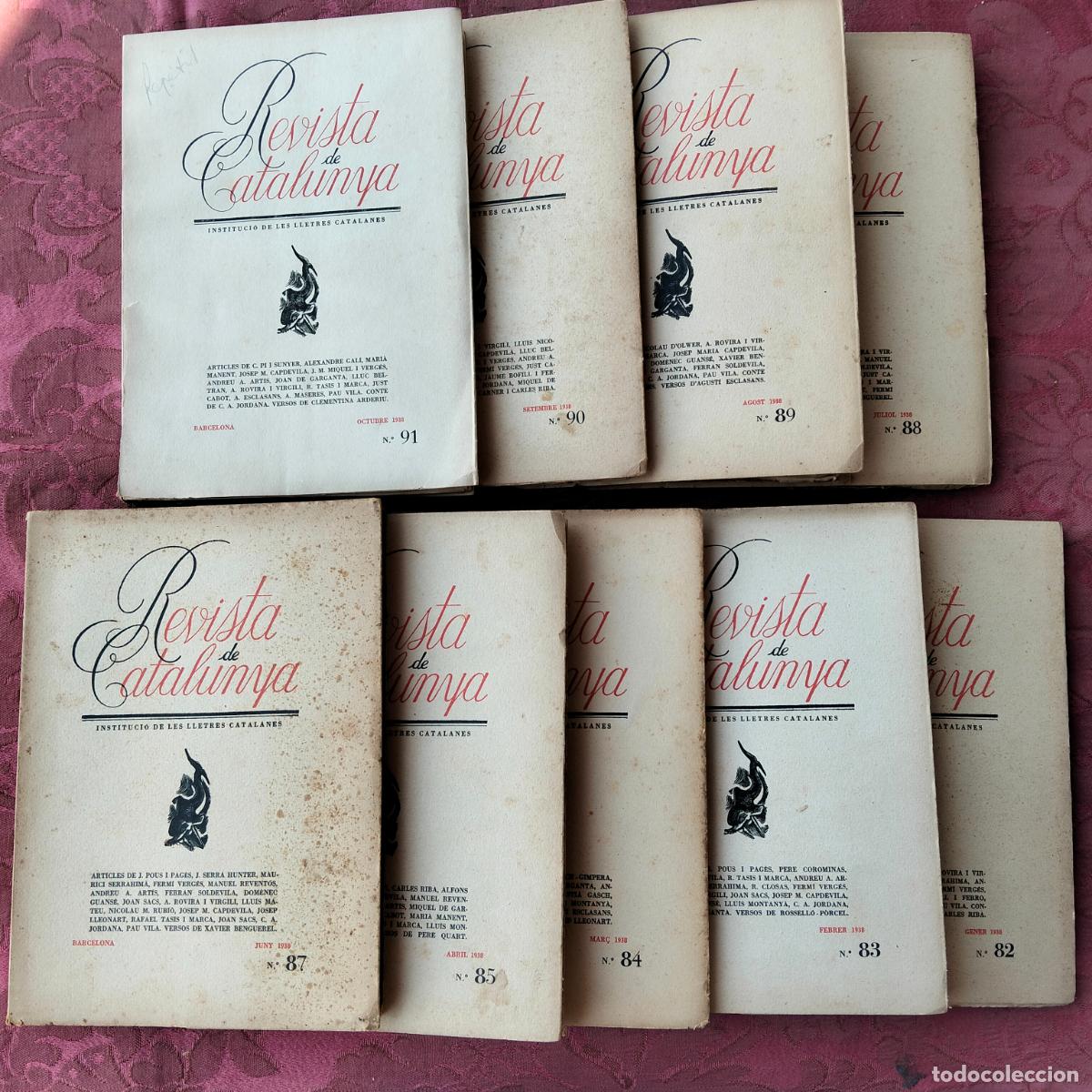 Coleccionismo de revistas y peri&oacute;dicos: Lote revista de Catalunya, Barcelona N&ordm; 82 83 84 85 87 88 89 90 91 any a&ntilde;o 1938, revistas antiguas