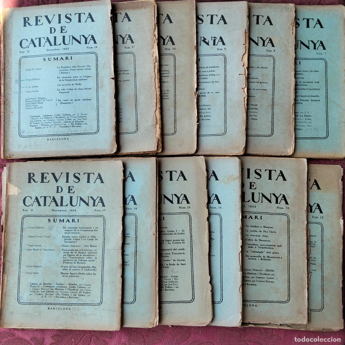 Coleccionismo de revistas y peri&oacute;dicos: Lote revista de Catalunya Barcelona N&ordm;7 8 9 10 11 12 13 14 15 16 17 18 any II 1925 revistas antiguas