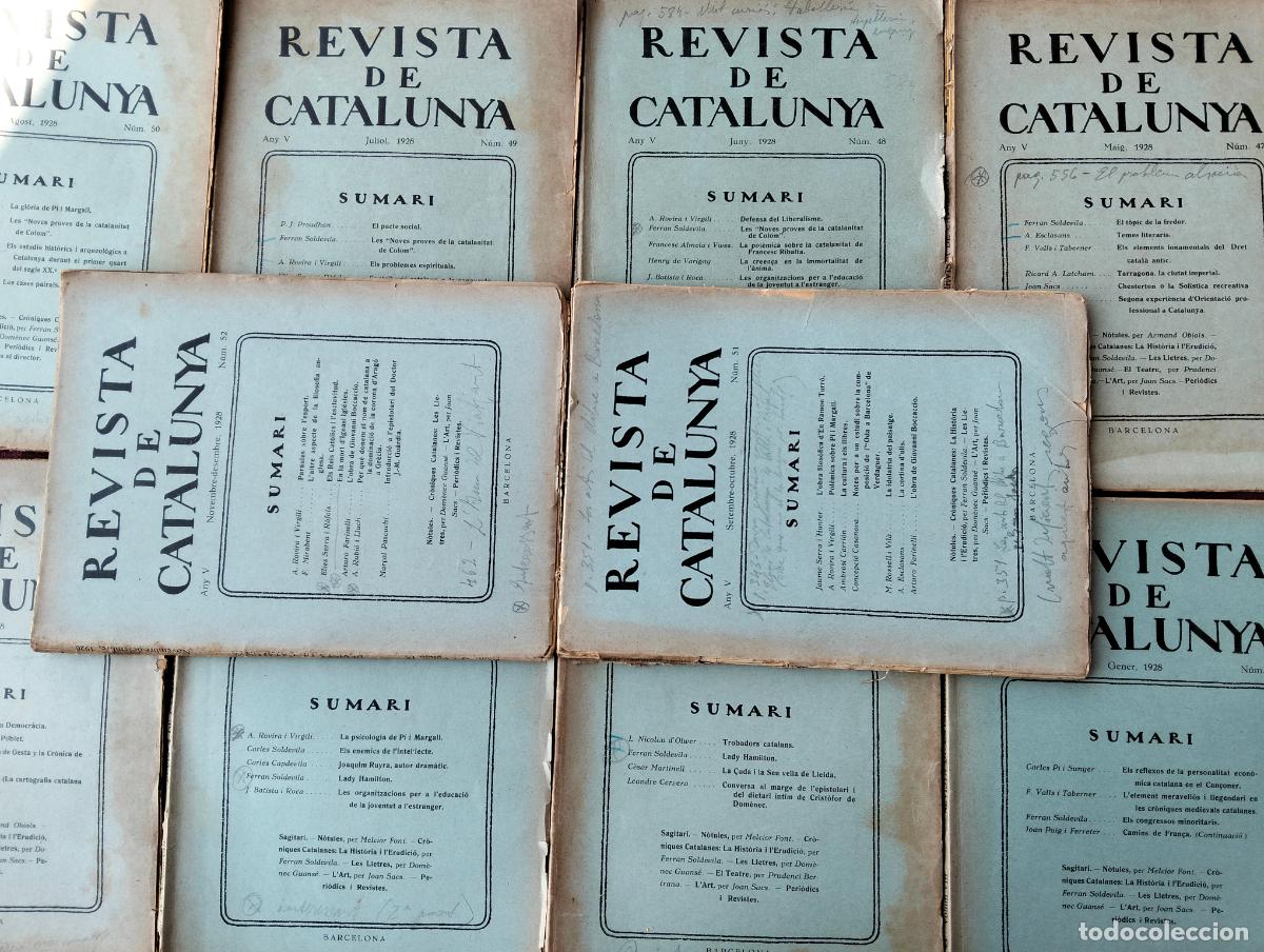 Coleccionismo de revistas y peri&oacute;dicos: Lote revista de Catalunya N&ordm;43 44 45 46 47 48 49 50 51 52 any V 1928 revistas antiguas