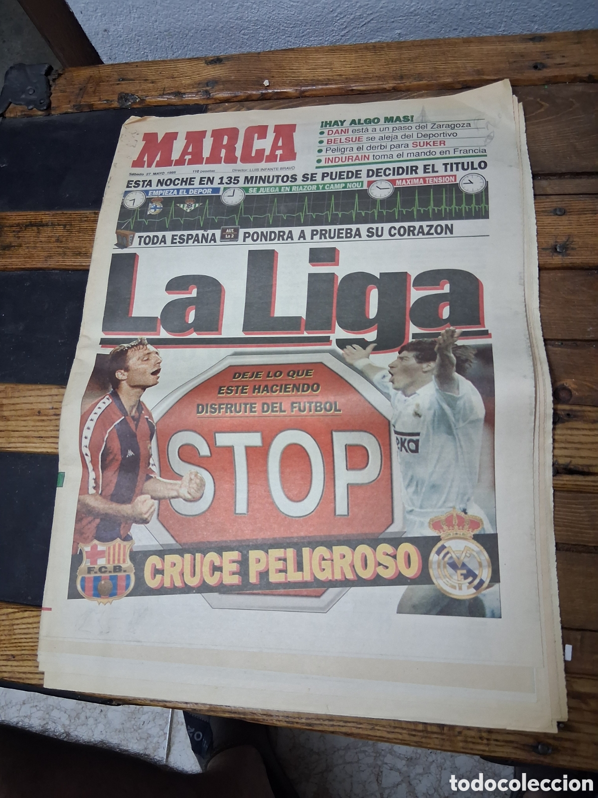 Coleccionismo de Revistas y Peri&oacute;dicos: Periodico MARCA 27 de mayo de 1995 ciclismo Giro de Italia Rinc&oacute;n