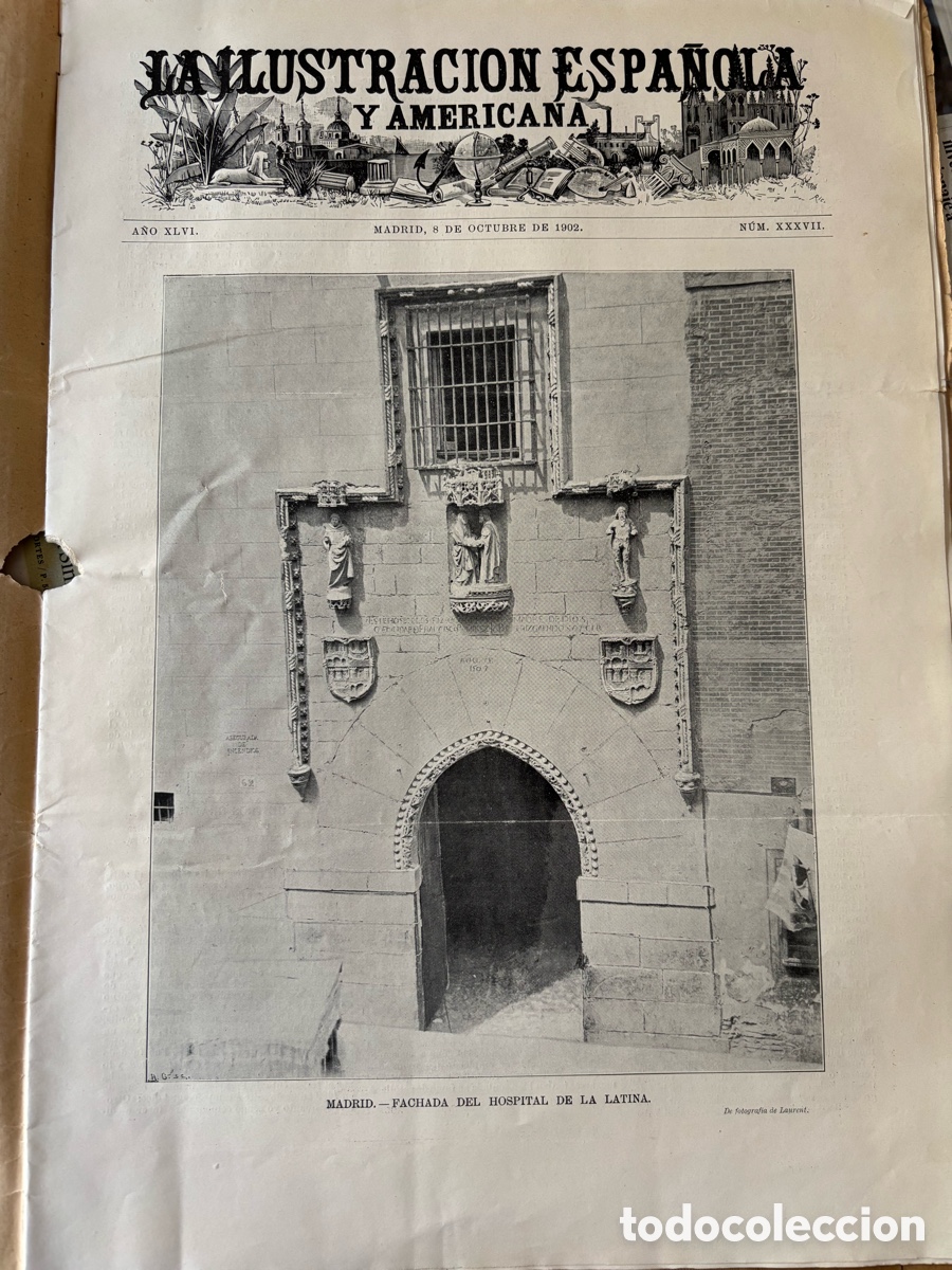Coleccionismo de Revistas y Peri&oacute;dicos: 1902 Madrid, hospital La Latina. Sicilia. Emile Zola. Bilbao, incendio bodegas bilbainas