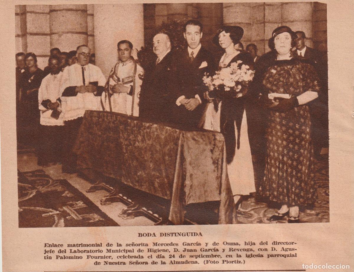 Coleccionismo de revistas y peri&oacute;dicos: Boda Srta. Mercedes Garc&iacute;a y de Osma y D. Agust&iacute;n Palomino Fournier - 1934
