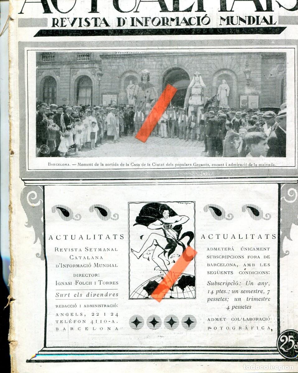 Coleccionismo de Revistas y Peri&oacute;dicos: REVISTA ANY 1924 GEGANTS DE BARCELONA FOTO AEREA DE BARCELONA MARTI CARGOL L'OU COM BALLA CORPUS