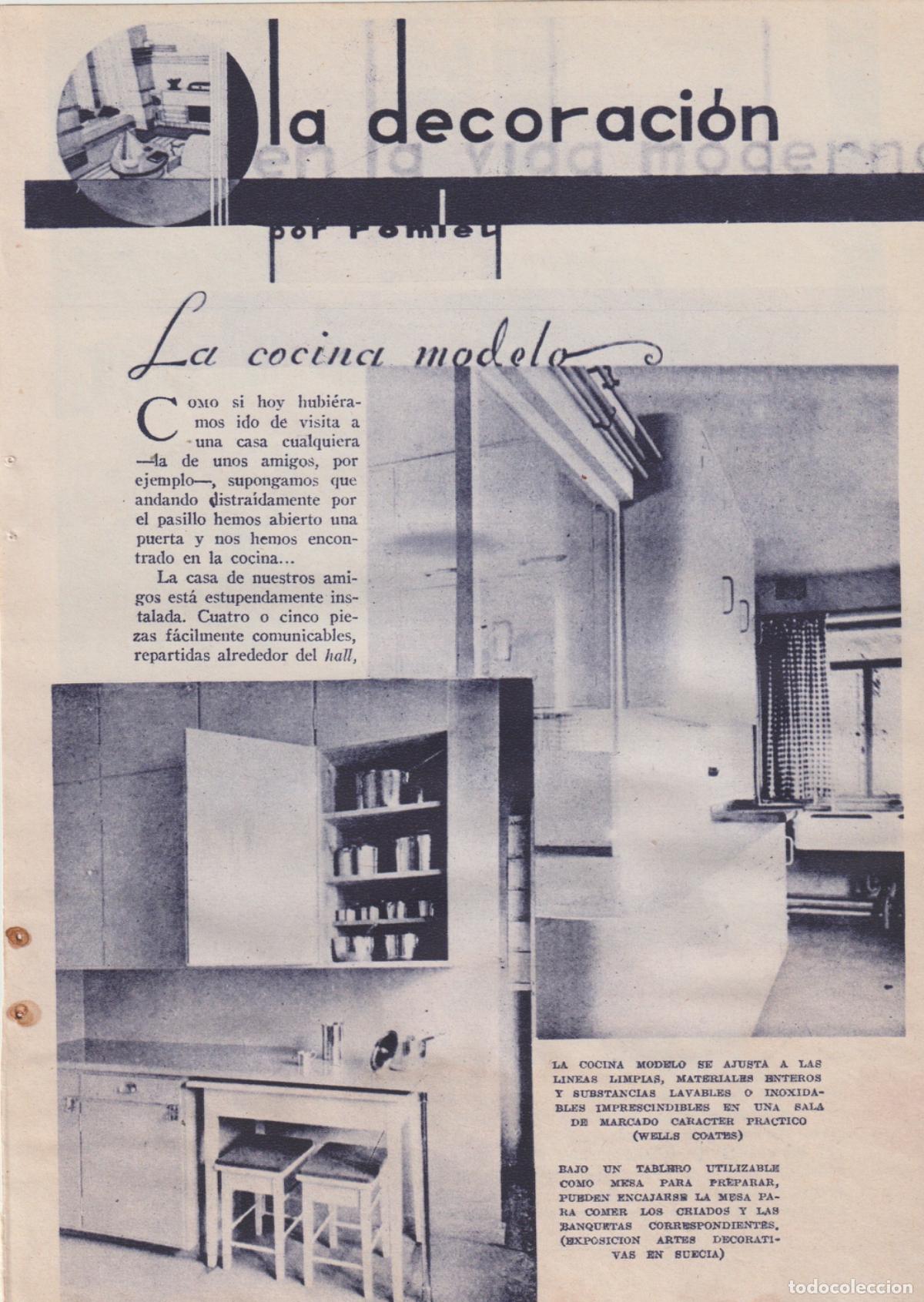 Coleccionismo de revistas y peri&oacute;dicos: * DECORACI&Oacute;N* INTERIORISMO * La cocina modelo -1934