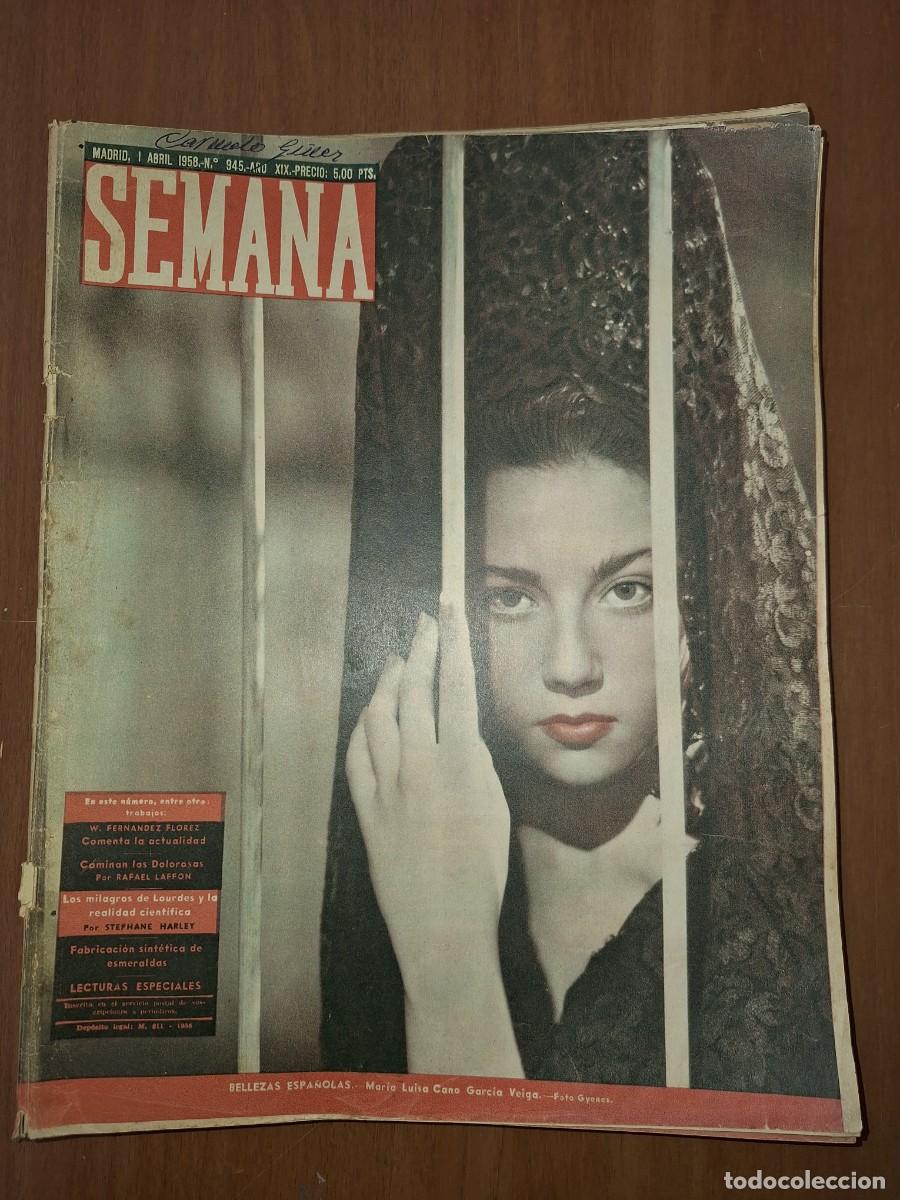Coleccionismo de Revistas y Peri&oacute;dicos: REVISTA SEMANA, N&Uacute;MERO 945, 01/04/1958.