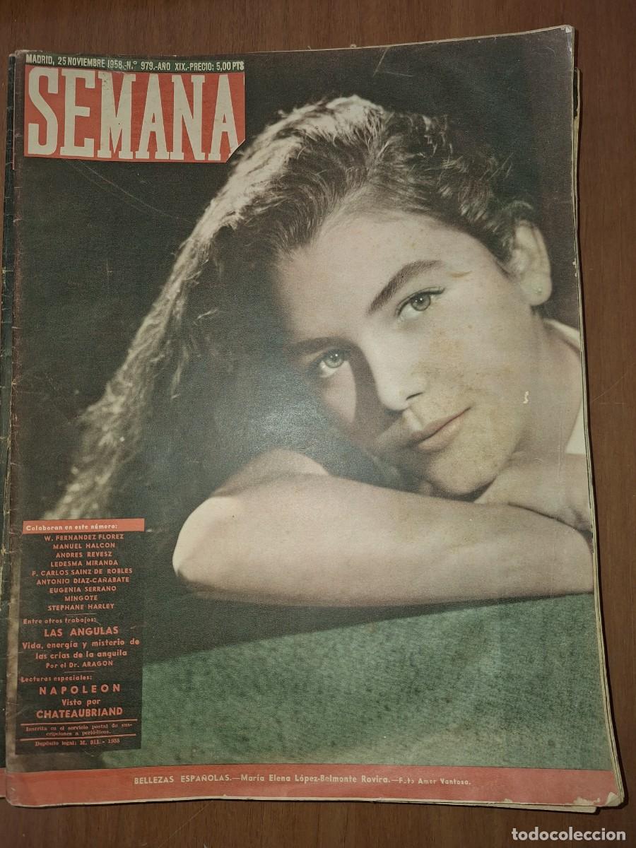 Coleccionismo de Revistas y Peri&oacute;dicos: REVISTA SEMANA, N&Uacute;MERO 979, 20/11/1958.