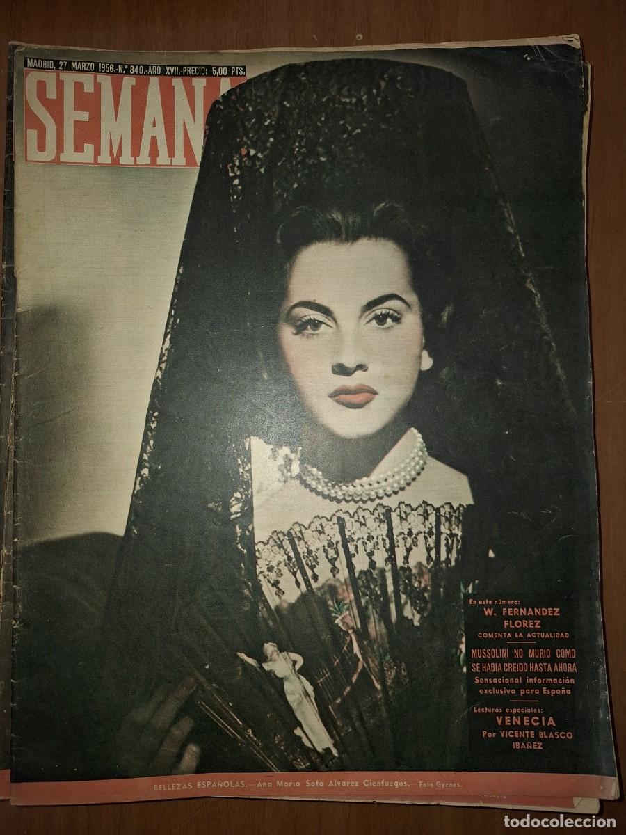 Coleccionismo de Revistas y Peri&oacute;dicos: REVISTA SEMANA, N&Uacute;MERO 840, 27/03/1956.