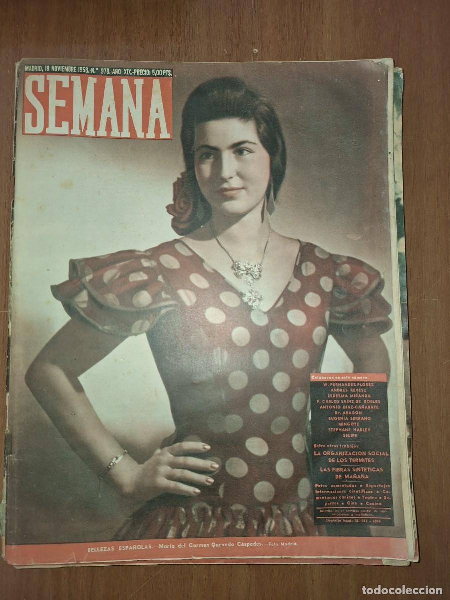 Coleccionismo de Revistas y Peri&oacute;dicos: REVISTA SEMANA, N&Uacute;MERO 978, 18/11/1958