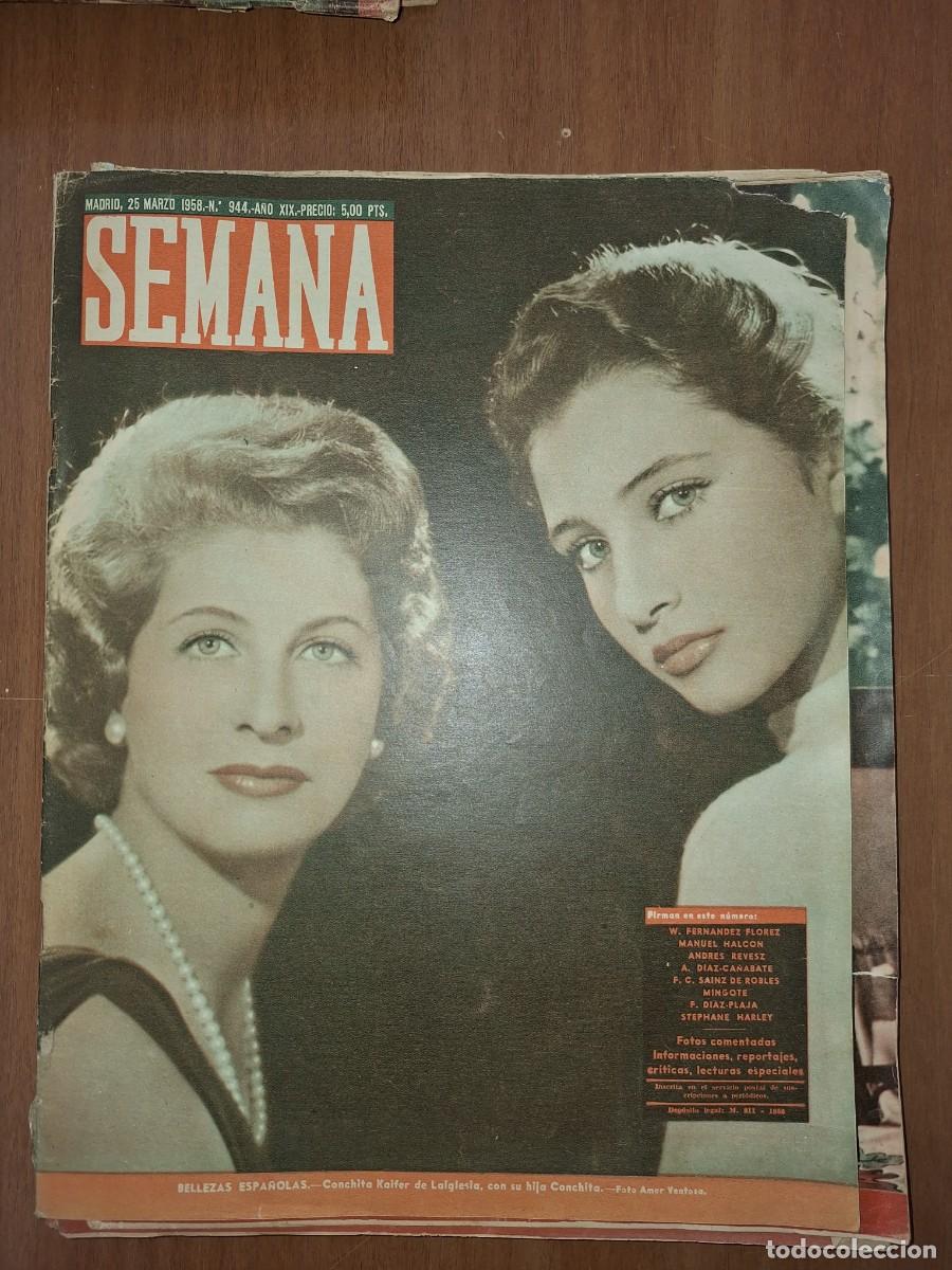 Coleccionismo de Revistas y Peri&oacute;dicos: REVISTA SEMANA, N&Uacute;MERO 944, 25/03/1958
