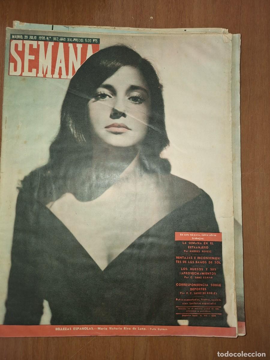 Coleccionismo de Revistas y Peri&oacute;dicos: REVISTA SEMANA, N&Uacute;MERO 962, 29/07/1958.