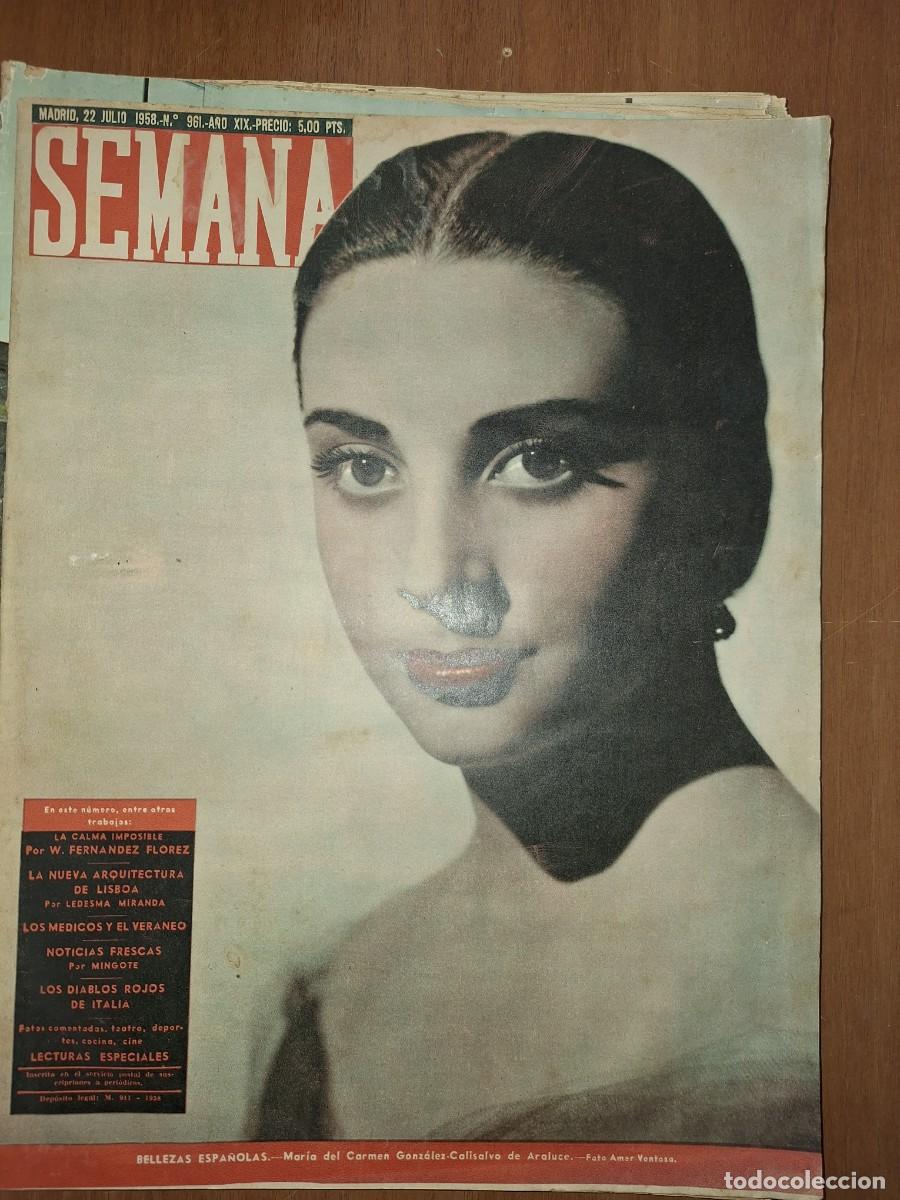 Coleccionismo de Revistas y Peri&oacute;dicos: REVISTA SEMANA, N&Uacute;MERO 961, 22/07/1958.