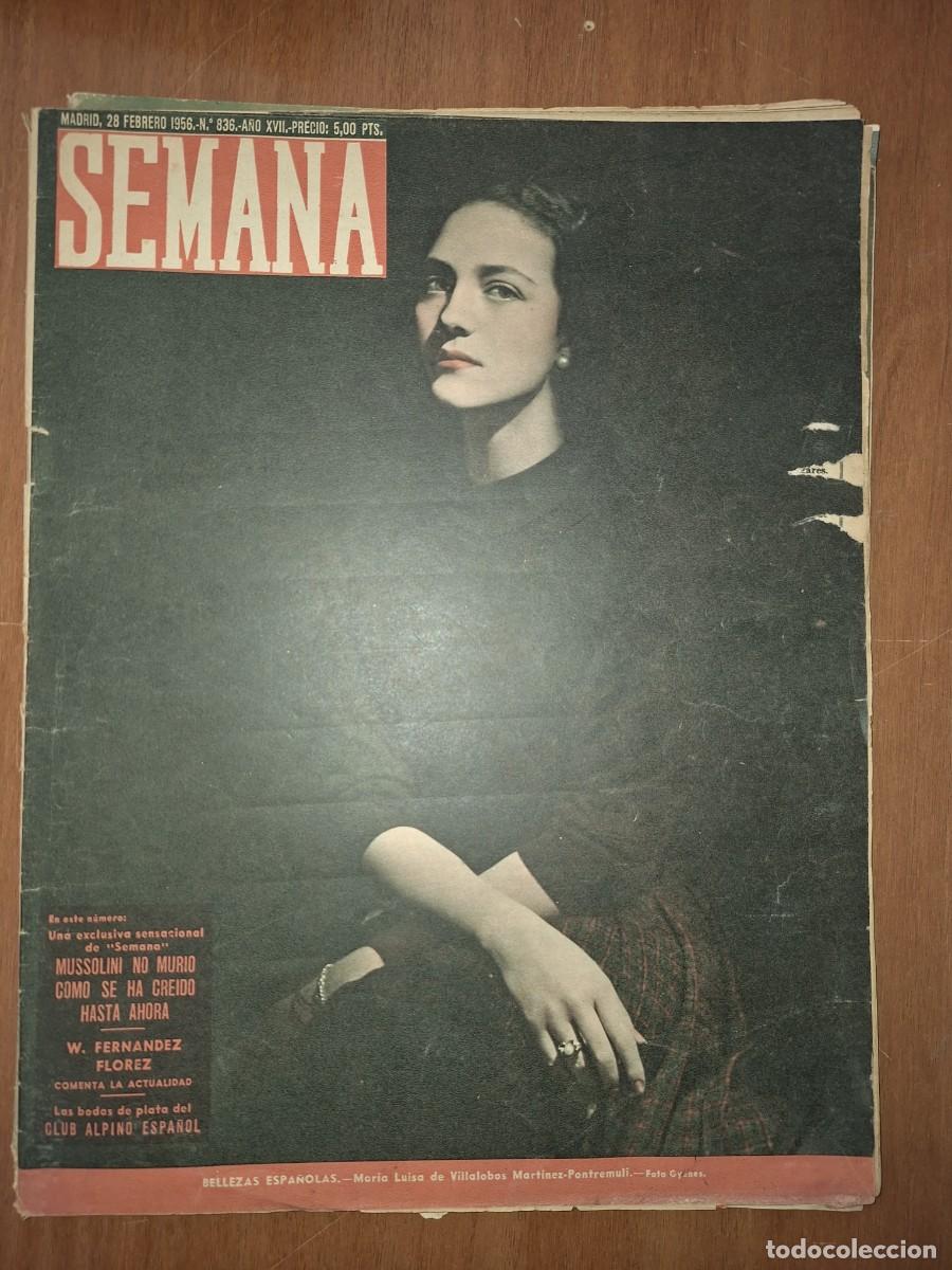 Coleccionismo de Revistas y Peri&oacute;dicos: REVISTA SEMANA, N&Uacute;MERO 836, 28/02/1956.